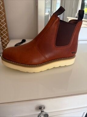 Classic Brown Leather Chukka Boot with Cream Sole